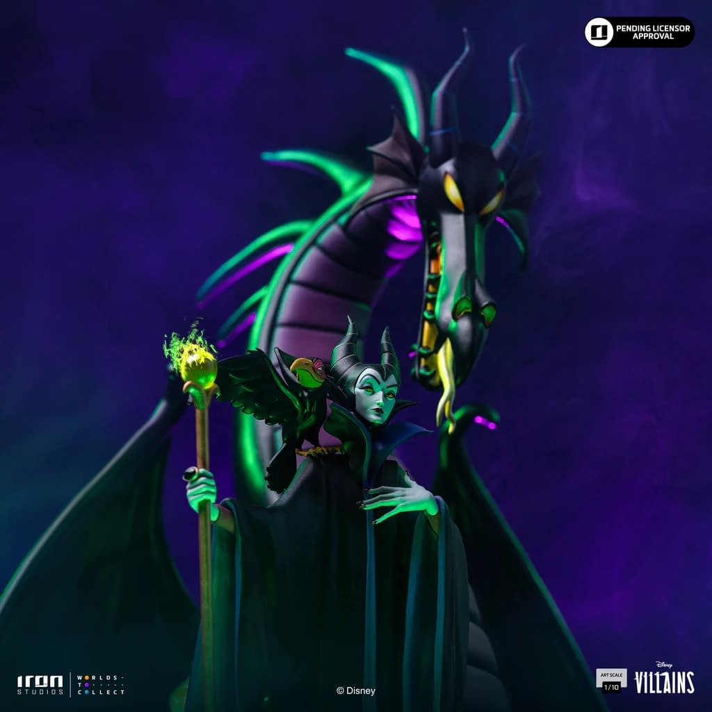 Disney's Villains Maleficent & Dragon Statue Revealed by Iron Studios