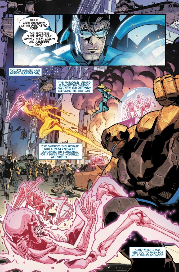 Infernal Hulk vs. Fantastic Four #1 Preview: Reed's Machine Troubles