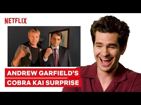 Cobra Kai Stars on Andrew Garfield's Video of the Cast Surprising Him