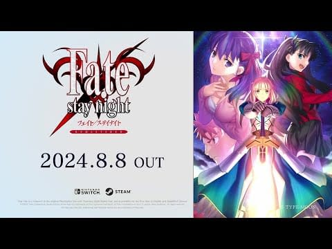 Fate Stay Night Remastered Visual Novel Out on Steam and Switch