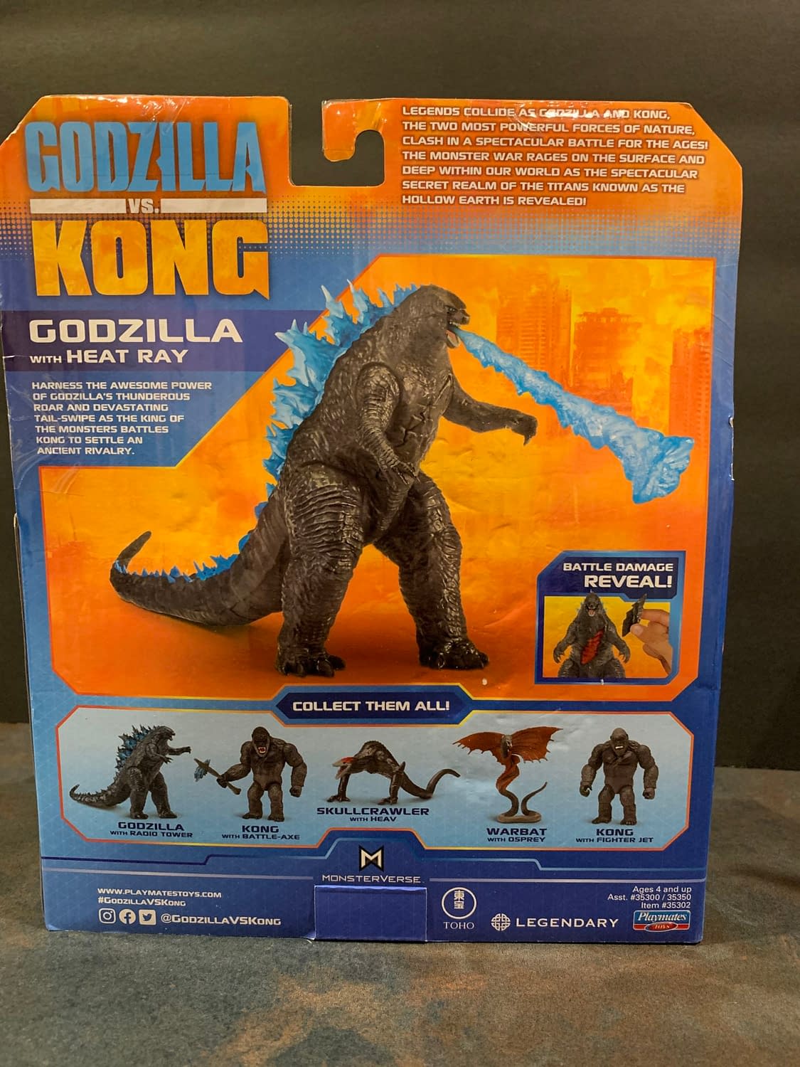 godzilla vs kong toys battle damage