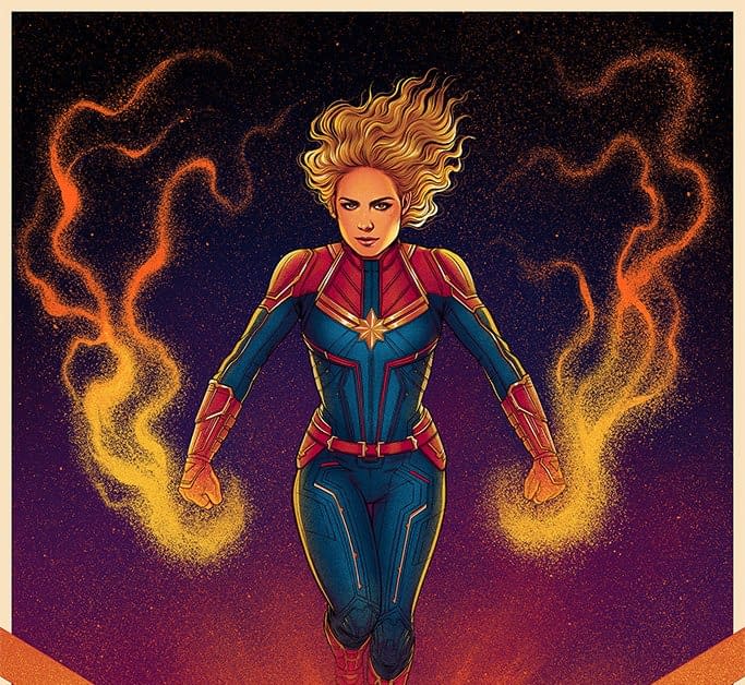 Mondo Has an Awesome Jen Bartel Captain Marvel Poster on Sale Until ...