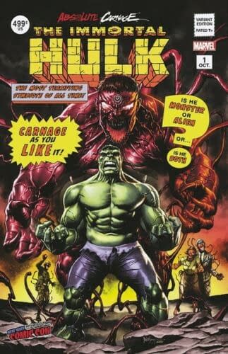ABSOLUTE CARNAGE IMMORTAL HULK #1 AC AL EWING MARVEL SOLD OUT COMIC BOOK NEW