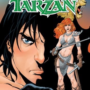 Red Sonja/Tarzan #4 cover by Aaron Lopresti