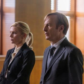 Bob Odenkirk as Jimmy McGill, Rhea Seehorn as Kim Wexler - Better Call Saul _ Season 5, Episode 7 - Photo Credit: Greg Lewis/AMC/Sony Pictures Television