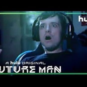Josh's life changes forever on Future Man, courtesy of Hulu.
