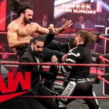 Drew McIntyre and Seth Rollins brawl in wild contract signing on Raw, courtesy of WWE.