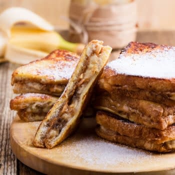 Peanut butter and banana french toast.