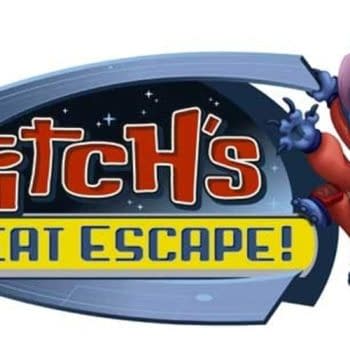 The official logo for Stitch's Great Escape attraction at the Magic Kingdom.
