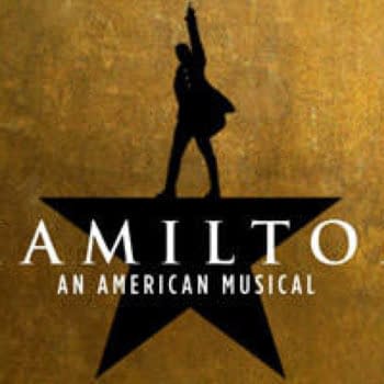 The official logo for the musical Hamilton.