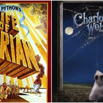 L_R: The official posters for Monty Python's Life of Brian (1979) and Charlotte's Web (2006).