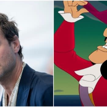 L-R: Jude Law attends "The New Pope" photocall during the 76th Venice Film Festival at Sala Grande on September 01, 2019 in Venice, Italy. Editorial credit: Denis Makarenko / Shutterstock.com | Captain Hook from Peter Pan. Image Credit: Disney