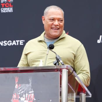 Laurence Fishburne at the Keanu Reeves Hand and Foot Print Ceremony at the TCL Chinese Theater IMAX on May 14, 2019 in Los Angeles, CA. Editorial credit: Kathy Hutchins / Shutterstock.com