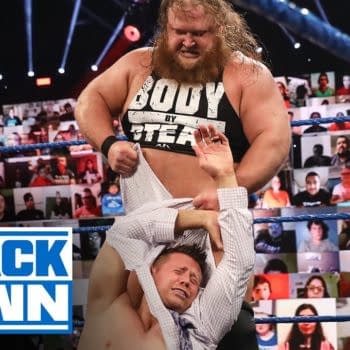 WWE Star THe Miz is accosted by a burly hillbilly on an episode of WWE Smackdown