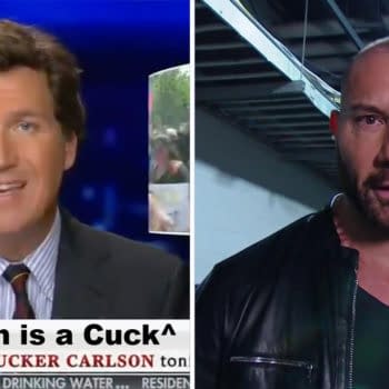 Dave Bautista is not a fan of Fox News host Tucker Carlson.