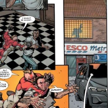 Marvel Superhero Lives Above A Tesco Metro - And Reads i Newspaper