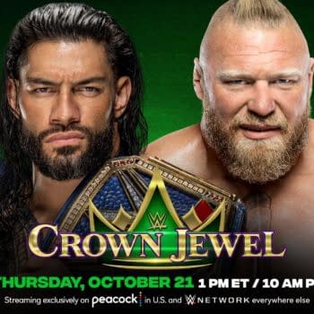 Roman Reigns will defend his WWE Universal Championship against Brock Lesnar in Saudi Arabia at Crown Jewel in October.