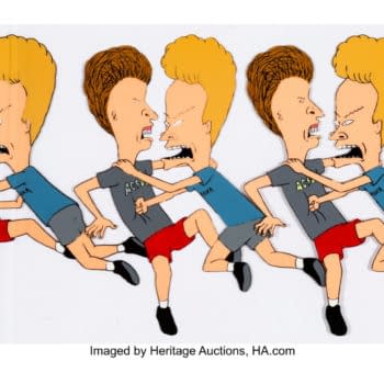 Beavis and Butt-Head Clash In This "Murder Site" Production Cel