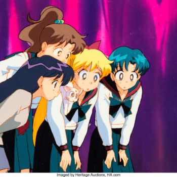 Custom Painted Sailor Moon & Scouts Production Cel Hits Auction