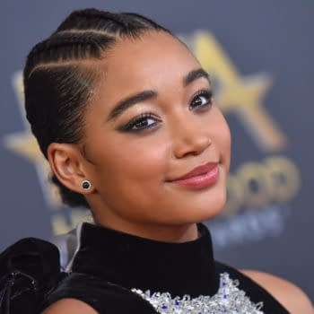 Amandla Stenberg arrives for the 2018 Hollywood Film Awards on November 4, 2018 in Beverly Hills, CA, photo by DFree / Shutterstock.com.