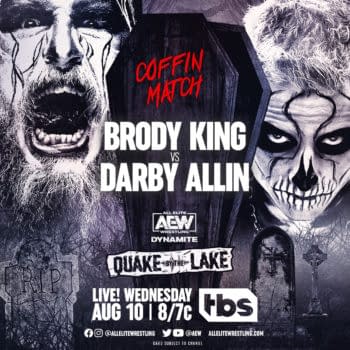 Match graphic for Darby Allin vs. Brody King Coffin Match at AEW Dynamite: Quake by the Lake