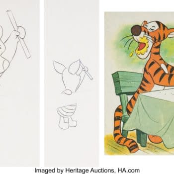Original Tigger Voice Actor Paul Winchell Signs Winnie the Pooh Artwork