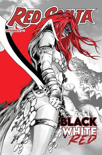 Cover image for RED SONJA BLACK WHITE RED #3 CVR C LAU