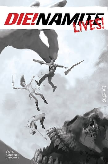 Cover image for DIE!NAMITE LIVES #4 CVR F 10 COPY INCV SUYDAM B&W