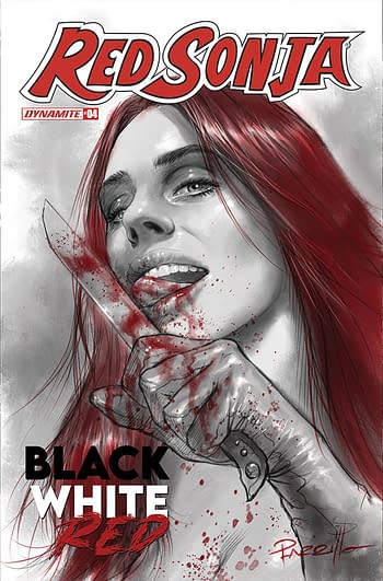 Cover image for RED SONJA BLACK WHITE RED #4 CVR A PARRILLO