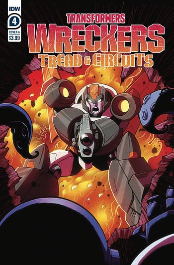Cover image for TRANSFORMERS WRECKERS TREAD & CIRCUITS #4 (OF 4) CVR A LAWRE