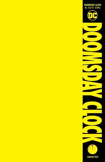 Doomsday Clock #12 Gets a Yellow-And-Black Blank Cover
