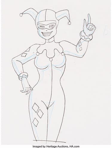 Batman Tas Harley Quinn Animation Drawing Hits Auction