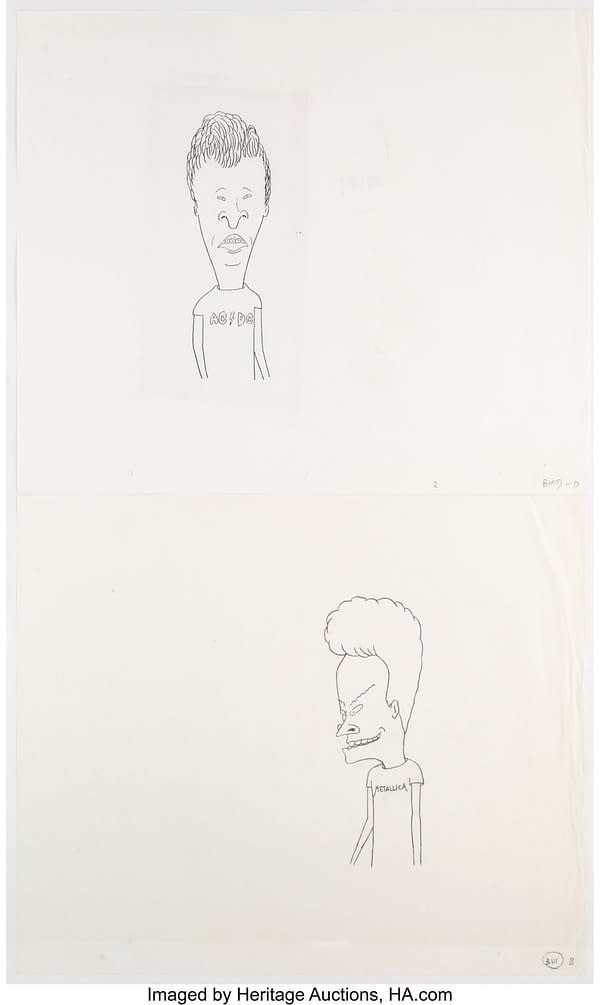 Beavis and Butt-Head Animation Drawing. Credit: Heritage Auctions