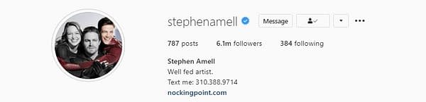 Heels star Stephen Amell has a great sense of humor when it comes to his Instagram profile pic (Image: screencap).