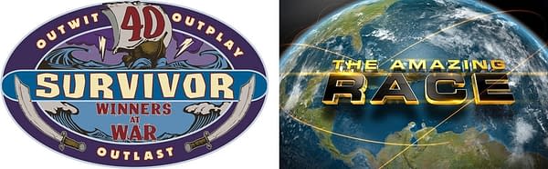 A look at the Survivor: Winners at War and The Amazing Race logos, courtesy of CBS. 