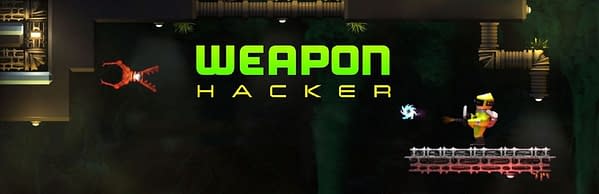 Key art for Luke Rissacher's new rogue-lite indie game, Weapon Hacker.