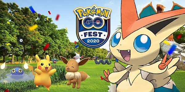Victini arrives in Day Two of Pokémon GO Fest 2020. Credit: Niantic promo with official Victini art from www.pokemon.com