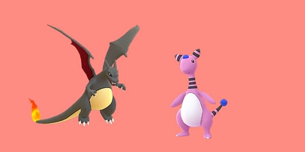 Shiny Charizard & Ampharos in Pokémon GO. Credit: Niantic