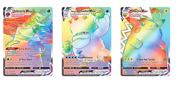 Rainbow Rare Pokémon cards in Vivid Voltage. Credit: Pokémon TCG