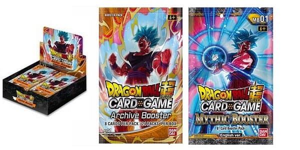 Mythic Booster box and packs. Credit: Dragon Ball Super Card Game