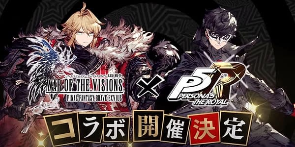 Promo art for War Of The Visions: Final Fantasy Brave Exvius crossover with Persona 5 Royal, courtesy of Square Enix