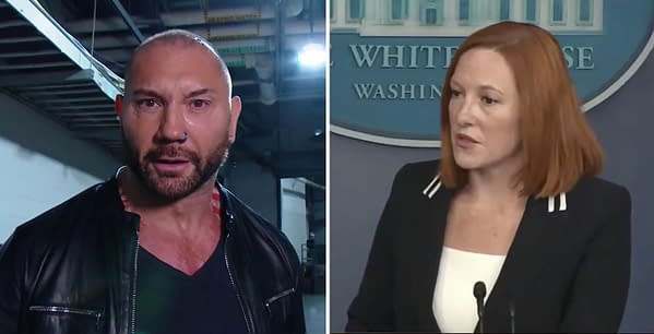 In a reversal of norms, Dave Bautista has a lot of love for White House Press Secretary Jen Psaki