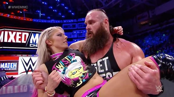 Sparks Continue to Fly Between Braun Strowman and Alexa Bliss on WWE Mixed Match Challenge