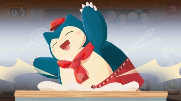 Boy, the Snorlax sure looks happy to be eating everything. Courtesy of The Pokémon Company.