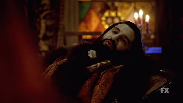 Nandor feels weak in What We Do in the Shadows, courtesy of FX.