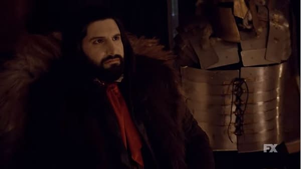 Nandor is confronted by Guillermo in What We Do in the Shadows, courtesy of FX Networks.
