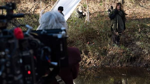 The Walking Dead offered behind the scenes images from "Find Me." (Image: AMC Networks- screencap)