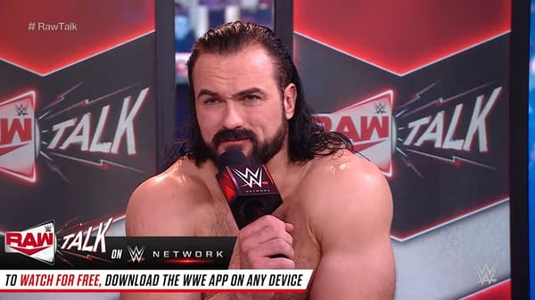 Drew McIntyre appears on Raw Talk to challenge Bobby Lashley to a WrestleMania title match.