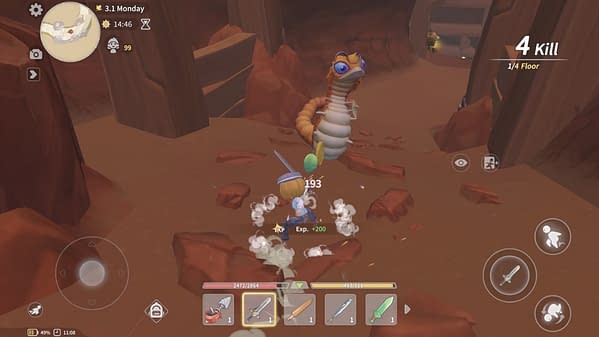 Another screenshot from Pixmain and Pathea Games' indie adventure/simulation game My Time At Portia, depicting a battle scene.
