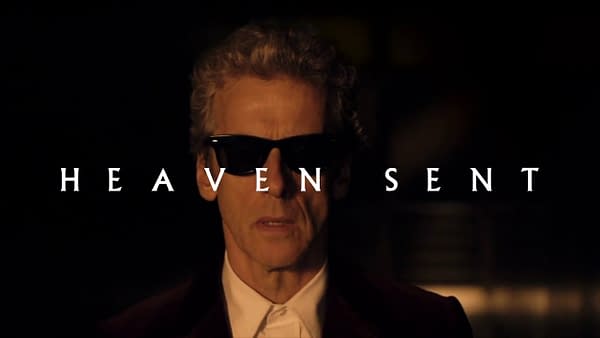 Peter Capaldi finds himself Heaven Sent and needing shades on Doctor Who, courtesy of BBC Studios.